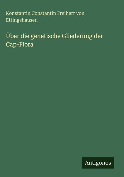 Produktbild: &Uuml;ber die genetische Gliederung der Cap-Flora