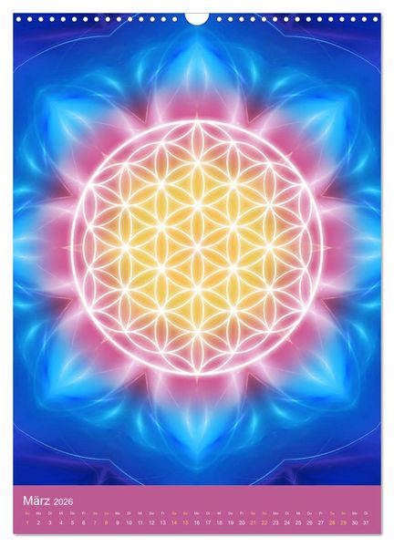 Produktbild: Blume des Lebens - Harmonie durch Symbolkraft (Wandkalender 2026 DIN A3 hoch), CALVENDO Monatskalender