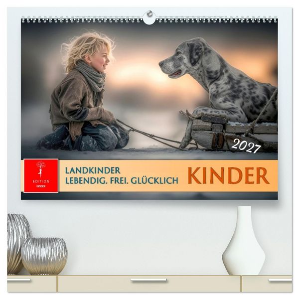 Produktbild: Kinder. Landkinder - Lebendig. Frei. Gl&uuml;cklich. (hochwertiger Premium Wandkalender 2027 DIN A2 quer), Kunstdruck in Hochglanz