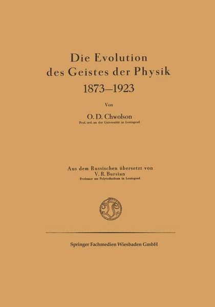 Produktbild: Die Evolution des Geistes der Physik 1873-1923