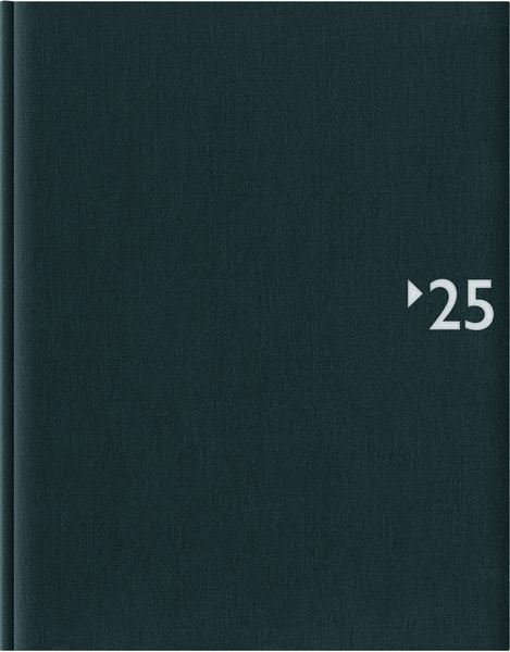 Wochenbuch anthrazit 2025 - Bürokalender 21x26,5 cm - 1 Woche auf 2 Seiten - mit Registerschnitt und Fadensiegelung - No