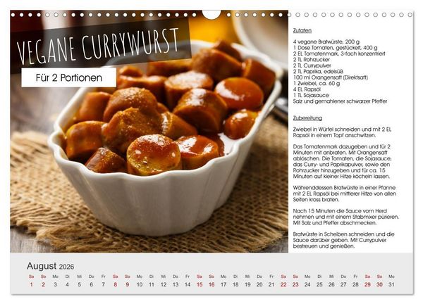 Produktbild: Vegetarisch - leicht und lecker (Wandkalender 2026 DIN A3 quer), CALVENDO Monatskalender