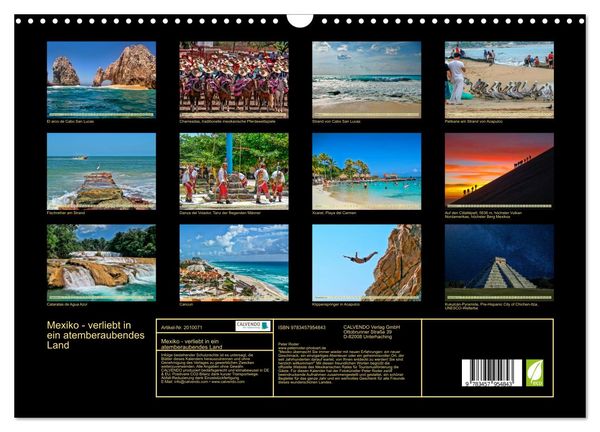 Produktbild: Mexiko - verliebt in ein atemberaubendes Land (Wandkalender 2026 DIN A3 quer), CALVENDO Monatskalender