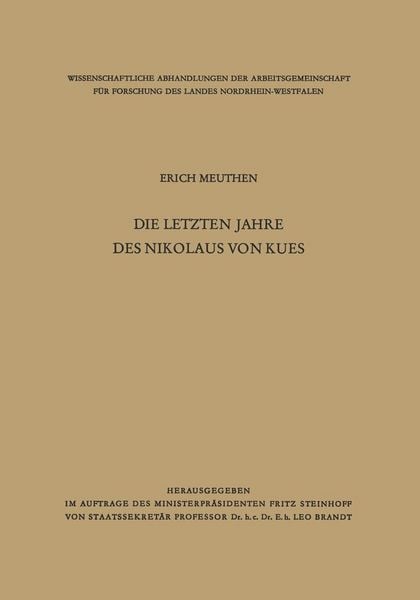 Produktbild: Die letzten Jahre des Nikolaus von Kues