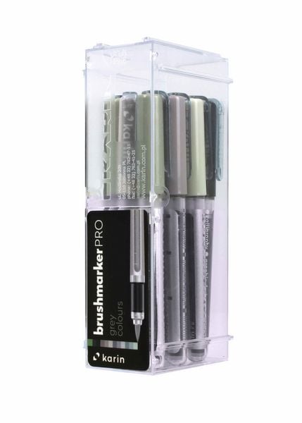 KARIN Marker Brushmarker PRO Gray Colours, 12 Farben