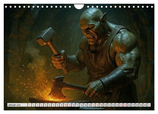 Produktbild: Erbe der Orks. Feuer und Schatten (Wandkalender 2026 DIN A4 quer), CALVENDO Monatskalender
