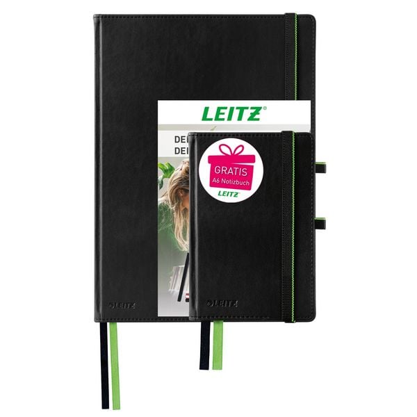 Leitz Notizbuch Complete kariert schwarz DIN A4 + gratis A6 Notizbuch