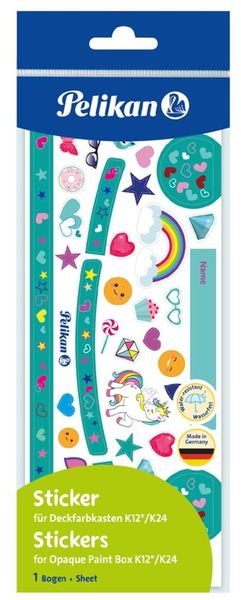Produktbild: Pelikan Sticker T&uuml;rkis/Herzen f&uuml;r Deckfarbkasten K12/K24