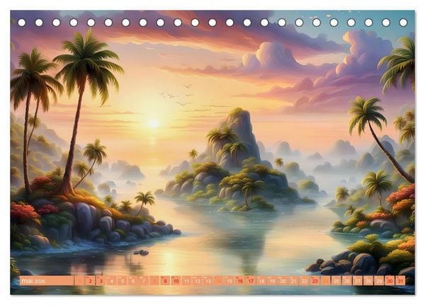 Produktbild: Le paradis de l'archipel (Calendrier de bureau 2026 DIN A5 vertical), CALVENDO calendrier mensuel