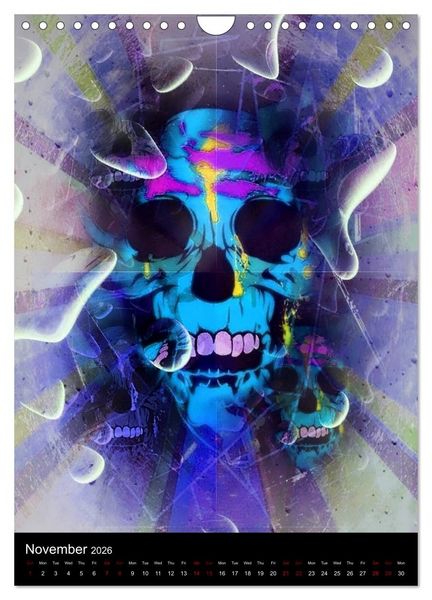 Produktbild: Skulls by Nico Bielow (Wall Calendar 2026 DIN A4 portrait), CALVENDO 12 Month Wall Calendar
