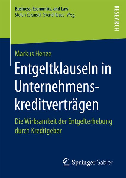 Produktbild: Entgeltklauseln in Unternehmenskreditvertr&auml;gen