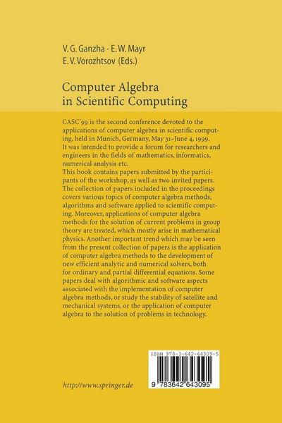 Produktbild: Computer Algebra in Scientific Computing CASC&rsquo;99