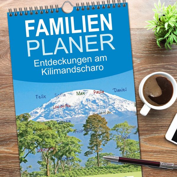 Produktbild: Familienplaner 2026 - Entdeckungen am Kilimandscharo mit 5 Spalten (Wandkalender, 21 x 45 cm) CALVENDO