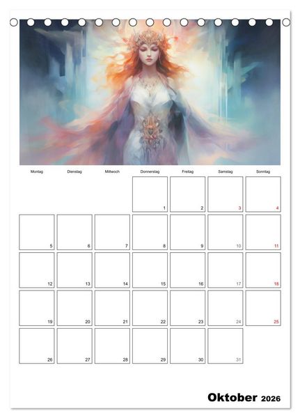 Produktbild: Der g&ouml;ttliche Planer. Aquarelle von antiken griechischen G&ouml;ttern (Tischkalender 2026 DIN A5 hoch), CALVENDO Monatskalender