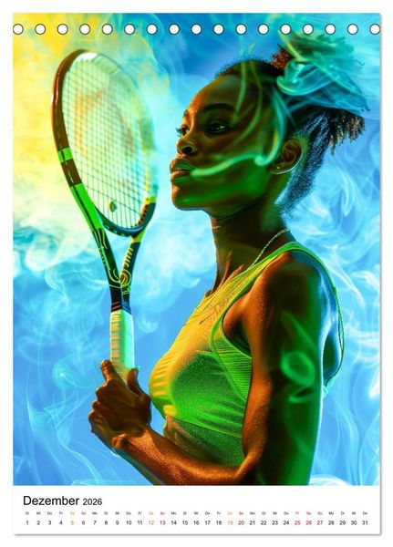 Produktbild: Tennis kreativ (Tischkalender 2026 DIN A5 hoch), CALVENDO Monatskalender