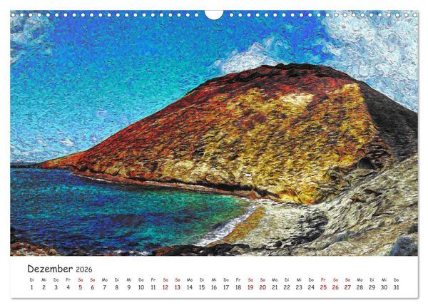 Produktbild: Lanzarote & La Graciosa - Im Stil von Vicent van Gogh (Wandkalender 2026 DIN A3 quer), CALVENDO Monatskalender