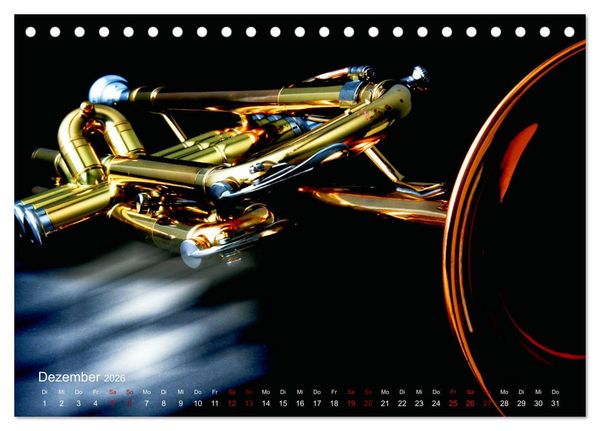 Produktbild: Blasinstrumente im Rampenlicht (Tischkalender 2026 DIN A5 quer), CALVENDO Monatskalender