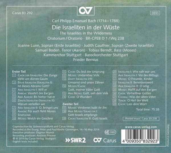 Produktbild: Die Israeliten in der W&uuml;ste Wq 238