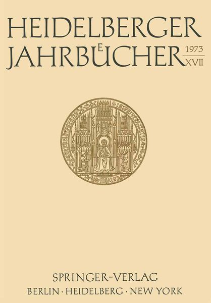 Produktbild: Heidelberger Jahrb&uuml;cher XVII