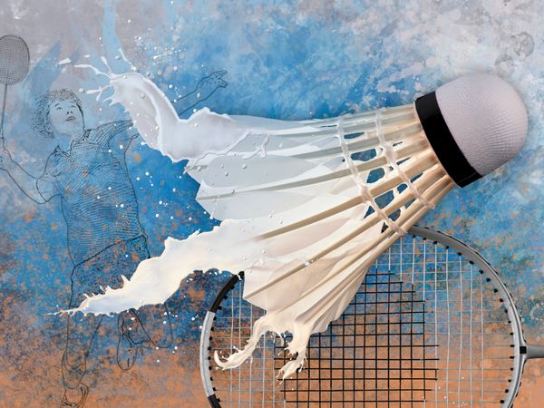 Produktbild: CALVENDO Puzzle SPORT trifft SPLASH - Badminton | 1000 Teile Lege-Gr&ouml;&szlig;e 64x48cm Foto-Puzzle f&uuml;r gl&uuml;ckliche Stunden