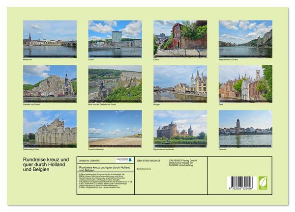 Produktbild: Rundreise kreuz und quer durch Holland und Belgien (hochwertiger Premium Wandkalender 2026 DIN A2 quer), Kunstdruck in Hochglanz