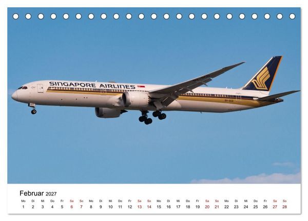 Produktbild: Singapore Airlines - Die ganze Flotte (Tischkalender 2027 DIN A5 quer), CALVENDO Monatskalender