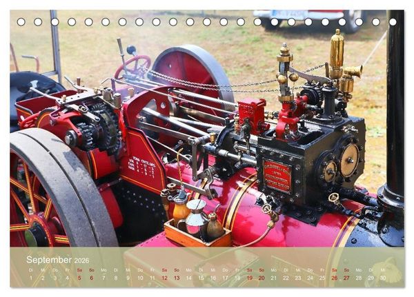 Produktbild: Dampftraktormodelle 1:3 beim Dampfmodellbautreffen in Bisingen (Tischkalender 2026 DIN A5 quer), CALVENDO Monatskalender