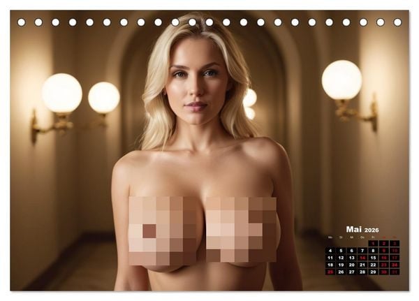 Produktbild: G&ouml;ttliche Rundungen: Die Sch&ouml;nheit gro&szlig;er Br&uuml;ste (Tischkalender 2026 DIN A5 quer), CALVENDO Monatskalender