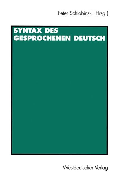 Produktbild: Syntax des gesprochenen Deutsch