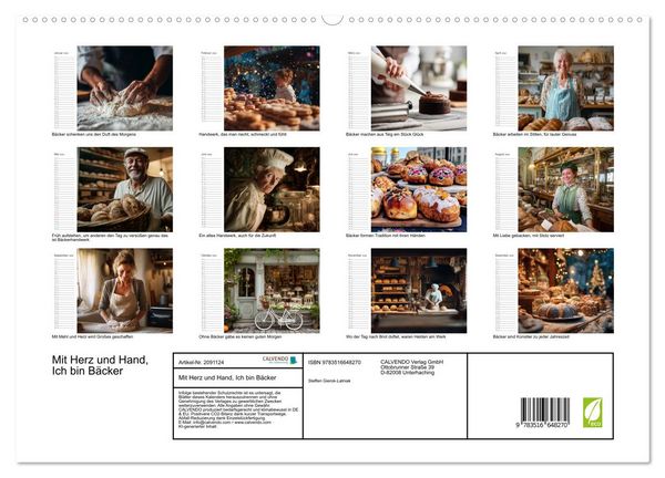 Produktbild: Mit Herz und Hand, Ich bin B&auml;cker (hochwertiger Premium Wandkalender 2026 DIN A2 quer), Kunstdruck in Hochglanz
