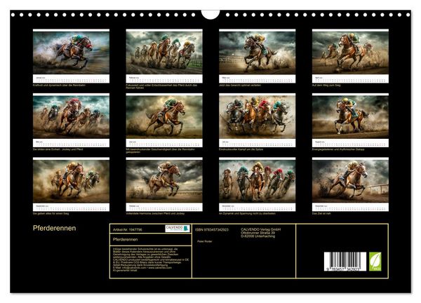 Produktbild: Pferderennen (Wandkalender 2026 DIN A3 quer), CALVENDO Monatskalender