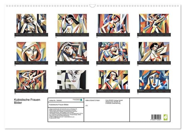 Produktbild: Kubistische Frauen Bilder (Wandkalender 2026 DIN A2 quer), CALVENDO Monatskalender