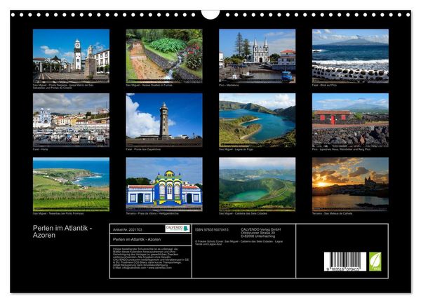 Produktbild: Perlen im Atlantik - Azoren (Wandkalender 2026 DIN A3 quer), CALVENDO Monatskalender