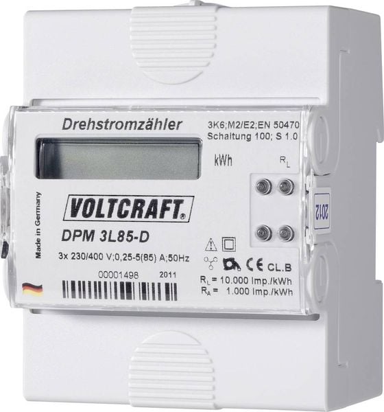 VOLTCRAFT DPM 3L85-D Drehstromzähler digital 85A MID-konform: Nein 1St.