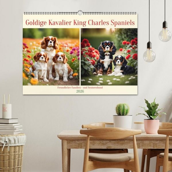 Produktbild: Goldige Kavalier King Charles Spaniels (Wandkalender 2026 DIN A2 quer), CALVENDO Monatskalender