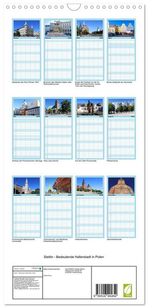 Produktbild: Familienplaner 2026 - Stettin - Bedeutende Hafenstadt in Polen mit 5 Spalten (Wandkalender, 21 x 45 cm) CALVENDO