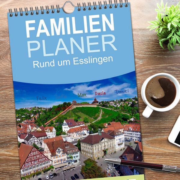 Produktbild: Familienplaner 2026 - Rund um Esslingen mit 5 Spalten (Wandkalender, 21 x 45 cm) CALVENDO