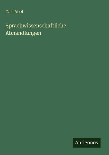 Produktbild: Sprachwissenschaftliche Abhandlungen