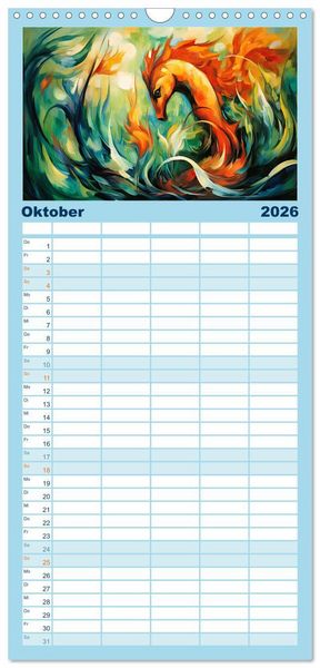 Produktbild: Familienplaner 2026 - Unterwasserwelt, bunt und wundersch&ouml;n mit 5 Spalten (Wandkalender, 21 x 45 cm) CALVENDO