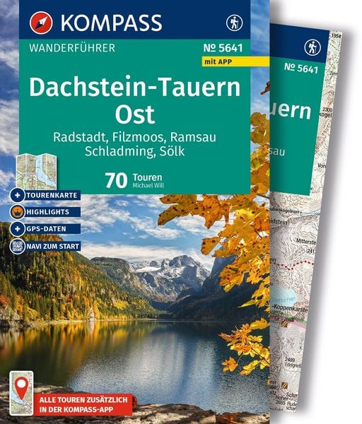 Produktbild: KOMPASS Wanderf&uuml;hrer Dachstein-Tauern Ost, 70 Touren mit Extra-Tourenkarte