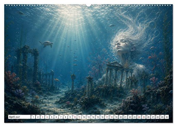 Produktbild: Atlantis der Träume - Magische Unterwasserwelten voller Fantasie (hochwertiger Premium Wandkalender 2027 DIN A2 quer), Kunstdruck in Hochglanz