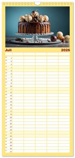 Produktbild: Familienplaner 2026 - Das Auge isst mit - S&uuml;&szlig;e Verf&uuml;hrung mit 5 Spalten (Wandkalender, 21 x 45 cm) CALVENDO
