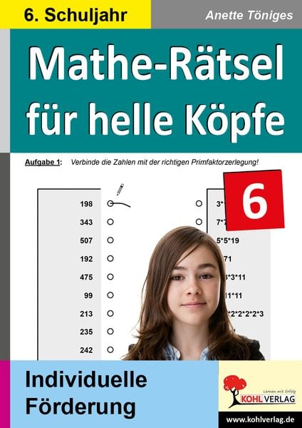 Produktbild: Mathe-R&auml;tsel f&uuml;r helle K&ouml;pfe / Klasse 6