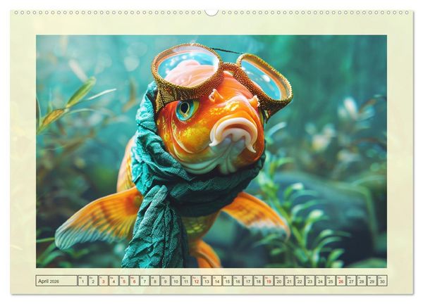 Produktbild: Fashion-Fisch. Die lustige Welt der Unterwasser-Mode (hochwertiger Premium Wandkalender 2026 DIN A2 quer), Kunstdruck in Hochglanz