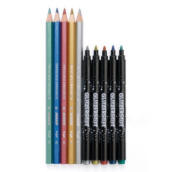Produktbild: JOLLY Buntstifte Glitzerset Farbstifte und Fasermaler, 10er Set