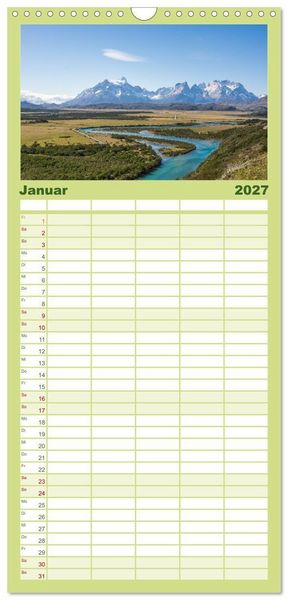 Produktbild: Familienplaner 2027 - Chile - Facetten landschaftlicher Vielfalt mit 5 Spalten (Wandkalender, 21 x 45 cm) CALVENDO