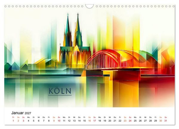 Produktbild: Deutschland St&auml;dte - Premium Edition (Wandkalender 2027 DIN A3 quer), CALVENDO Monatskalender