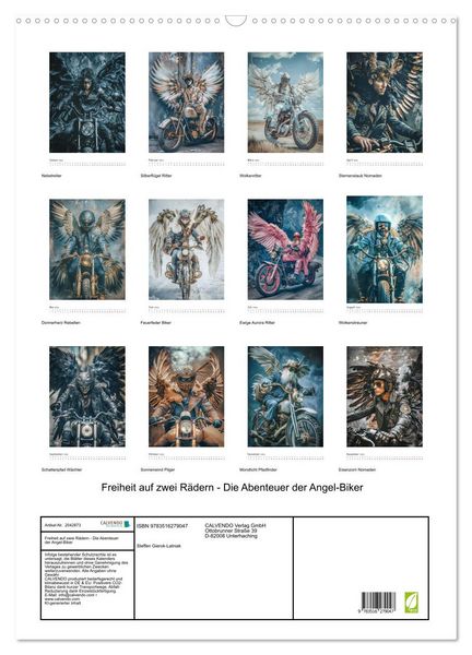 Produktbild: Freiheit auf zwei R&auml;dern - Die Abenteuer der Angel-Biker (Wandkalender 2026 DIN A2 hoch), CALVENDO Monatskalender