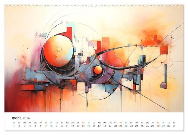 Produktbild: L'art abstrait en mouvement (Calendrier mural 2026 DIN A2 vertical) calendrier de bureau