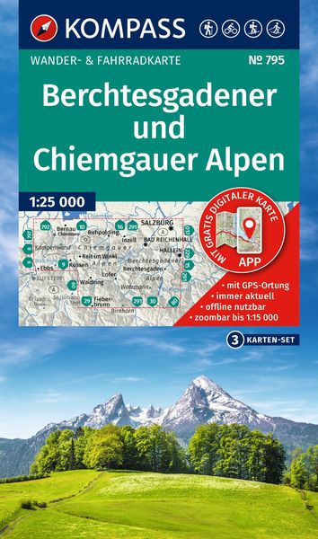 KOMPASS Wanderkarten-Set 795 Berchtesgadener und Chiemgauer Alpen (3 Karten) 1:25.000, Sonstige von , Kompass-Karten, 9783991542964